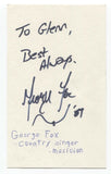 George Fox Signed 3x5 Index Card Autographed Signature Country Singer