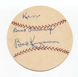 Bob Kuzava Signed Paper Baseball Autographed Signature Philadelphia Phillies