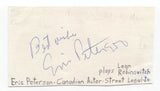 Eric Peterson Signed 3x5 Index Card Autographed Signature Actor Street Legal