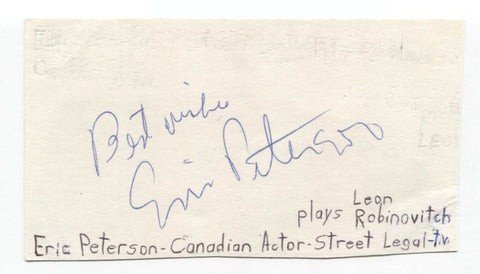 Eric Peterson Signed 3x5 Index Card Autographed Signature Actor Street Legal