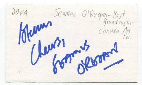 Seamus O'Regan Signed 3x5 Index Card Autographed Signature Journalist Politician