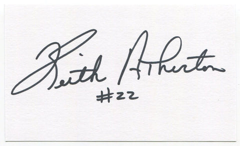 Keith Atherton Signed 3x5 Index Card Autographed Oakland Athletics World Series