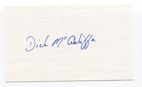 Dick McAuliffe Signed Index Card Autographed Baseball MLB 1960 Detroit Tigers
