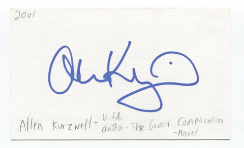 Allen Kurzweil Signed 3x5 Index Card Autographed Signature Author Writer