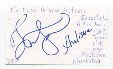 Montego Glover Signed 3x5 Index Card Autograph Actress Les Miserables