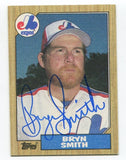 1987 Topps Bryn Smith Signed Baseball Card RC Autographed AUTO #505