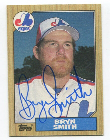 1987 Topps Bryn Smith Signed Baseball Card RC Autographed AUTO #505