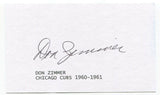 Don Zimmer Signed 3x5 Index Card Autographed Baseball Brooklyn Dodgers