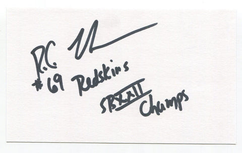 R. C. Thielemann Signed 3x5 Index Card Autograph Football Super Bowl Redskins