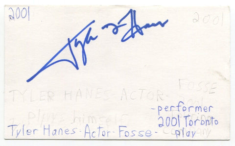 Tyler Hanes Signed 3x5 Index Card Autographed Actor 30 Rock One Life To Live