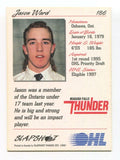 1996 OHL Slapshot Jason Ward Signed Card Hockey OHL Autograph AUTO #186