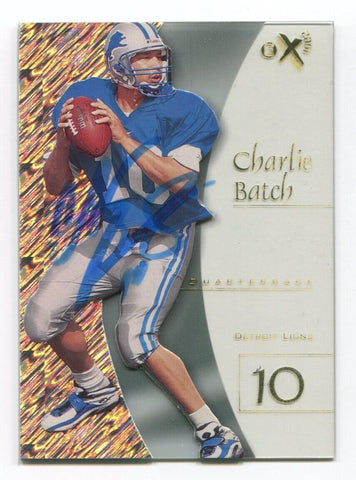 1998 SkyBox EX Charlie Batch Signed Card Football Autograph NFLA AUTO #50  RC