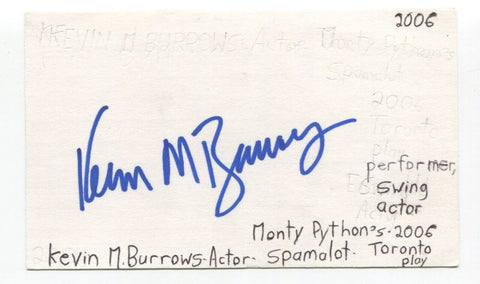 Kevin Burrows Signed 3x5 Index Card Autographed Actor A Chorus Line