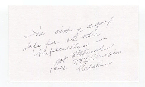 Bob Titchenal Signed 3x5 Index Card Autograph Football NFL Washington Redskins