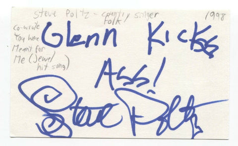 Steve Poltz Signed 3x5 Index Card Autographed Signature Singer Songwriter Jewel