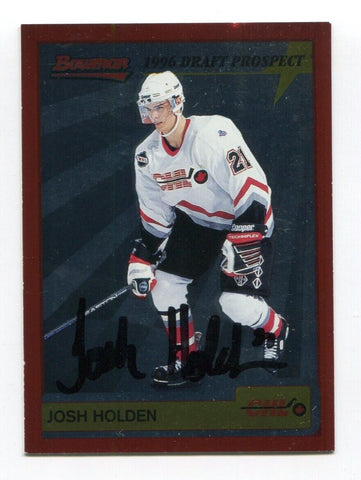 1996 Bowman Draft Prospect Josh Holden Signed Card Hockey NHL Autograph AUTO #19