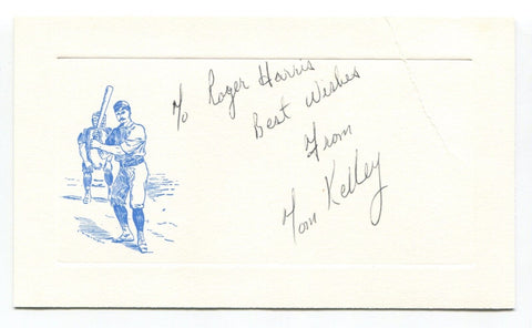 Tom Kelley Signed Card Autograph MLB Baseball Roger Harris Collection