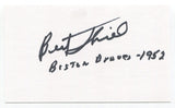 Bert Thiel Signed 3x5 Index Card Autograph Baseball MLB 1952 Boston Braves