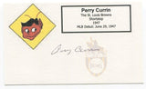 Perry Currin Signed 3x5 Index Card Autographed MLB Baseball 1947 St Louis Browns