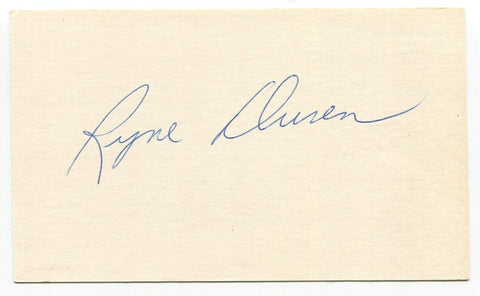 Ryne Duren Signed Cut 3x5 Index Card MLB Baseball New York Yankees