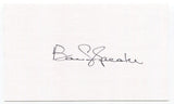 Bob Speake Signed 3x5 Index Card Autographed MLB Baseball Chicago Cubs