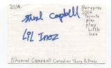 Shennel Campbell Signed 3x5 Index Card Autographed Actress Camp Rock