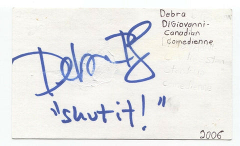 Debra DiGiovanni Signed 3x5 Index Card Autographed Signature Comedian Actress