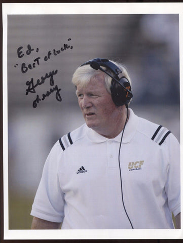 George O'Leary Signed 8x10 Photo College NCAA Football Coach Autograph UCF