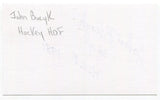 Johnny Bucyk Signed 3x5 Index Card Autographed NHL Hockey Pittsburgh HOF