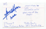 Stewart Adam McKensy Signed 3x5 Index Card Autographed Actor Kinky Boots