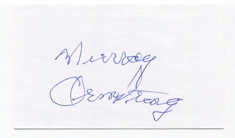 Murray Armstrong 3x5 Index Card Autographed Signature Regina Pats NHL