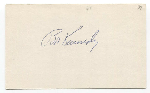 Bob Kennedy Signed Index Card Autographed Baseball 1948 Cleveland Indians
