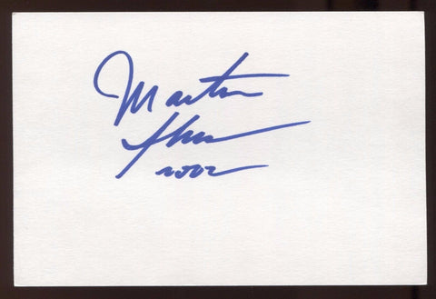 Martin Sheen Signed 4x6 Inch Index Card HUGE Signature Autographed