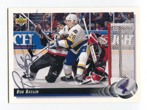 1992 Upper Deck Bob Bassen Signed Card Hockey NHL Autograph AUTO #181