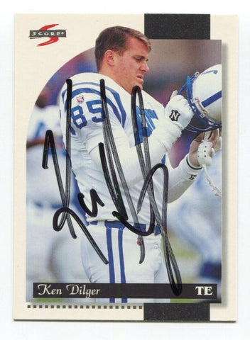 1996 Score Ken Dilger Signed Card Football Autograph NFL AUTO #131