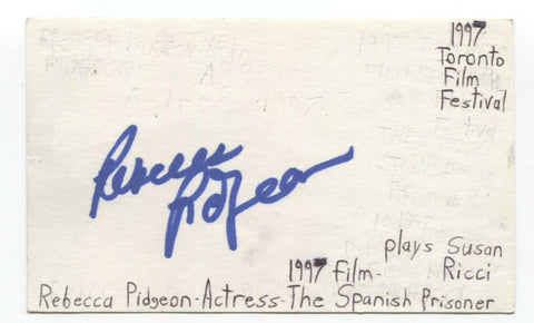 Rebecca Pidgeon Signed 3x5 Index Card Autographed Signature Actress The Shield