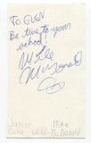 Junior Gone Wild - Mike McDonald Signed 3x5 Index Card Autographed Signature
