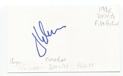 Magnus Isacsson Signed 3x5 Index Card Autographed Signature Film Director
