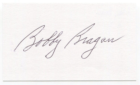 Robert "Bobby" Bragan Signed 3x5 Index Card Autographed Philadelphia Phillies