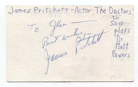 James Pritchett Signed 3x5 Index Card Autographed Actor Signature The Doctors