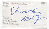 Elvira Kurt Signed 3x5 Index Card Autographed Signature Comedian Host
