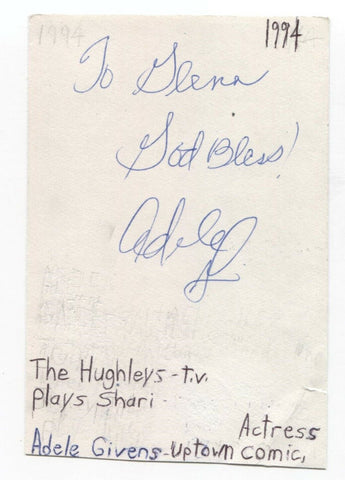 Adele Givens Signed 3x5 Index Card Autographed Signature Actress