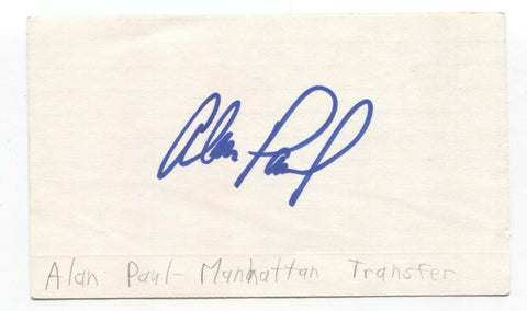 The Manhattan Transfer - Alan Paul Signed 3x5 Index Card Autographed Band