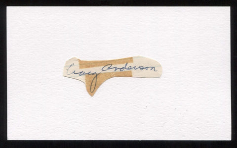 Craig Anderson Signed Cut Autographed Index Card Circa 1962 Baseball Signature