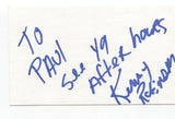 Kenny Robinson Signed Index 3x5 Card Autographed Signature Comedian Actor Doc
