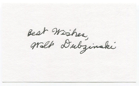 Walt Dubzinski Signed 3x5 Index Card Autographed Football 1943 New York Giants