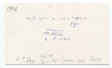 K.P. Sasi Signed 3x5 Index Card Autographed Signature Film Director