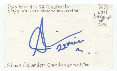 Shaun Majumder Signed 3x5 Index Card Autographed Signature Actor Comedian