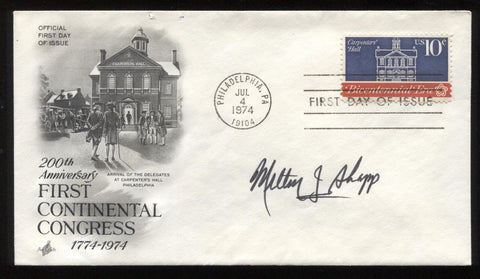 Milton Shapp Signed First Day Cover Autograph FDC Signature Governor