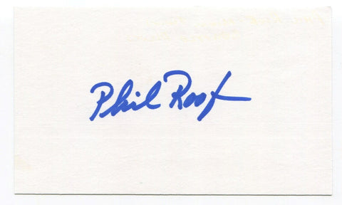 Phil Roof Signed 3x5 Index Card Autographed MLB Baseball Milwaukee Brewers